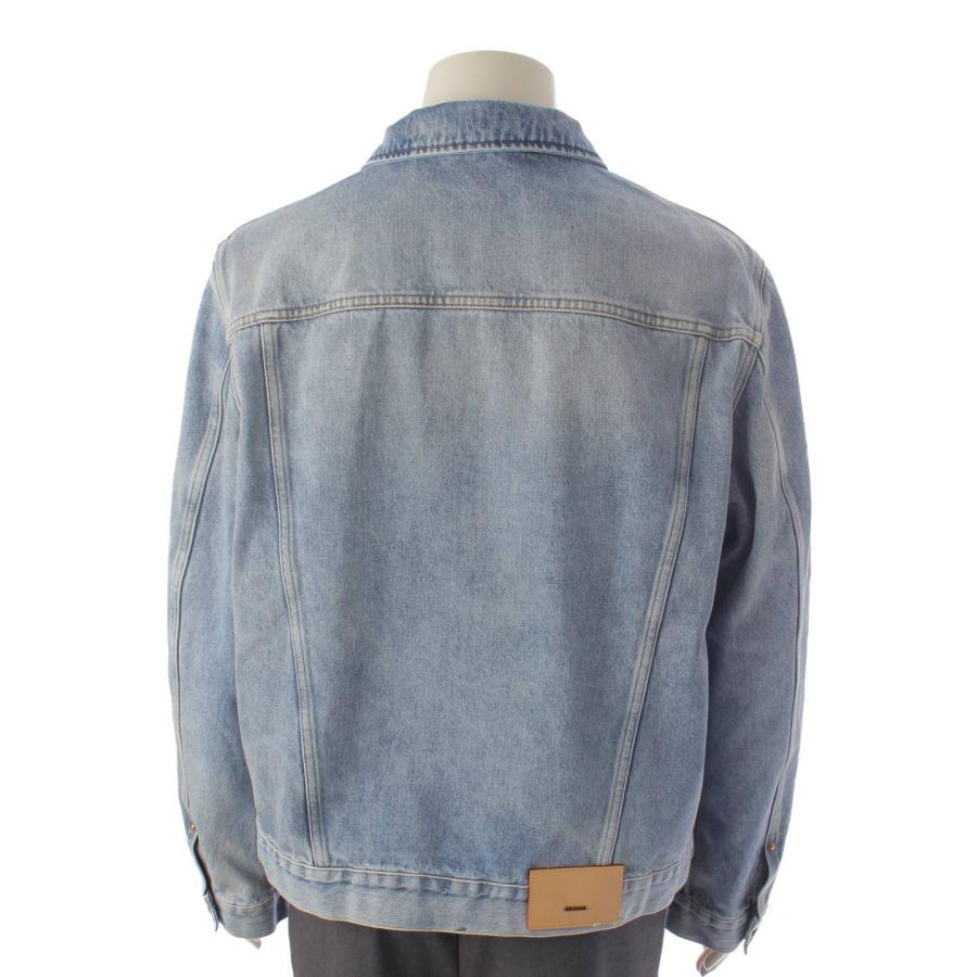 ルイヴィトンレザーデニムジャケット Gジャンインディゴブルー