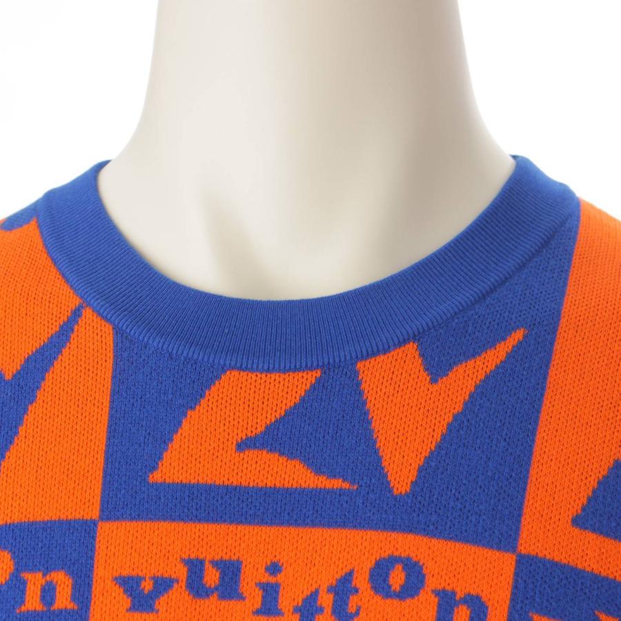 【ルイヴィトン】Louis Vuitton メンズ 23SS LVジャズフライヤー 半袖 ニット Tシャツ オレンジ×ブルー L 【中古】193425｜retrojp｜05