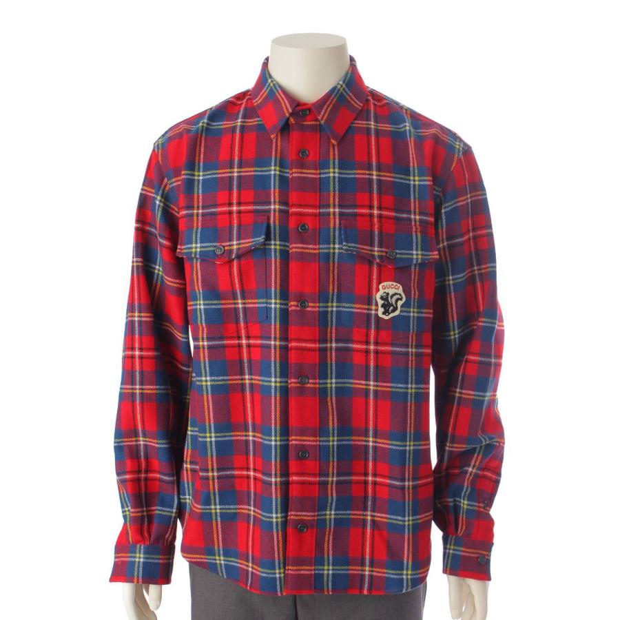 Gucci tartan skunk-patch shirt チェックシャツ48 Gucci tartan skunk-patch shirt チェックシャツ48 Gucci tartan