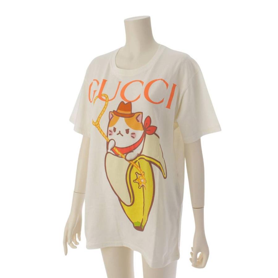 GUCCI グッチ コットン ばなにゃコラボ ロゴプリント 半袖Tシャツ 