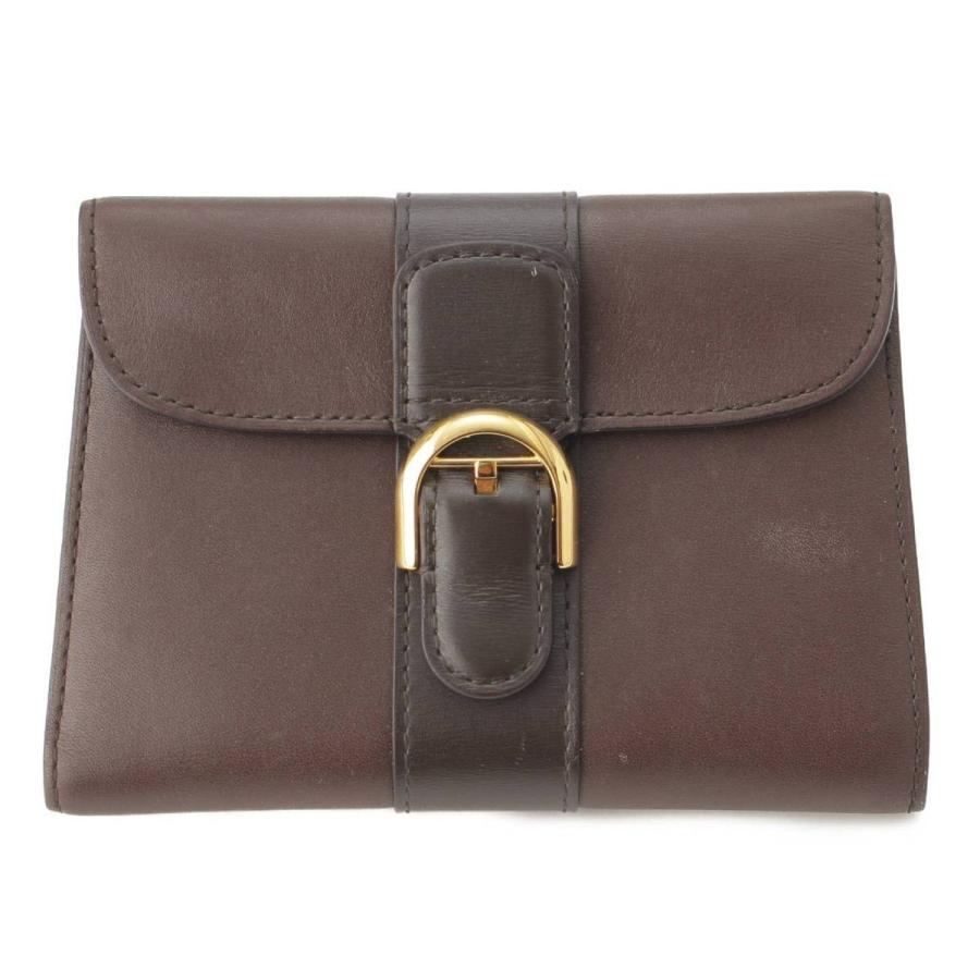 デルヴォー】Delvaux レザー ブリヨン コンパクトウォレット 三つ折り 