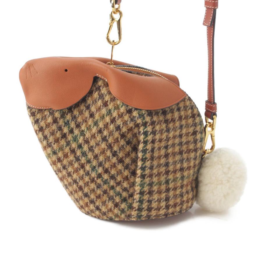 LOEWE 【ロエベ】Loewe バニー ツイード×レザー チェック ショルダー 