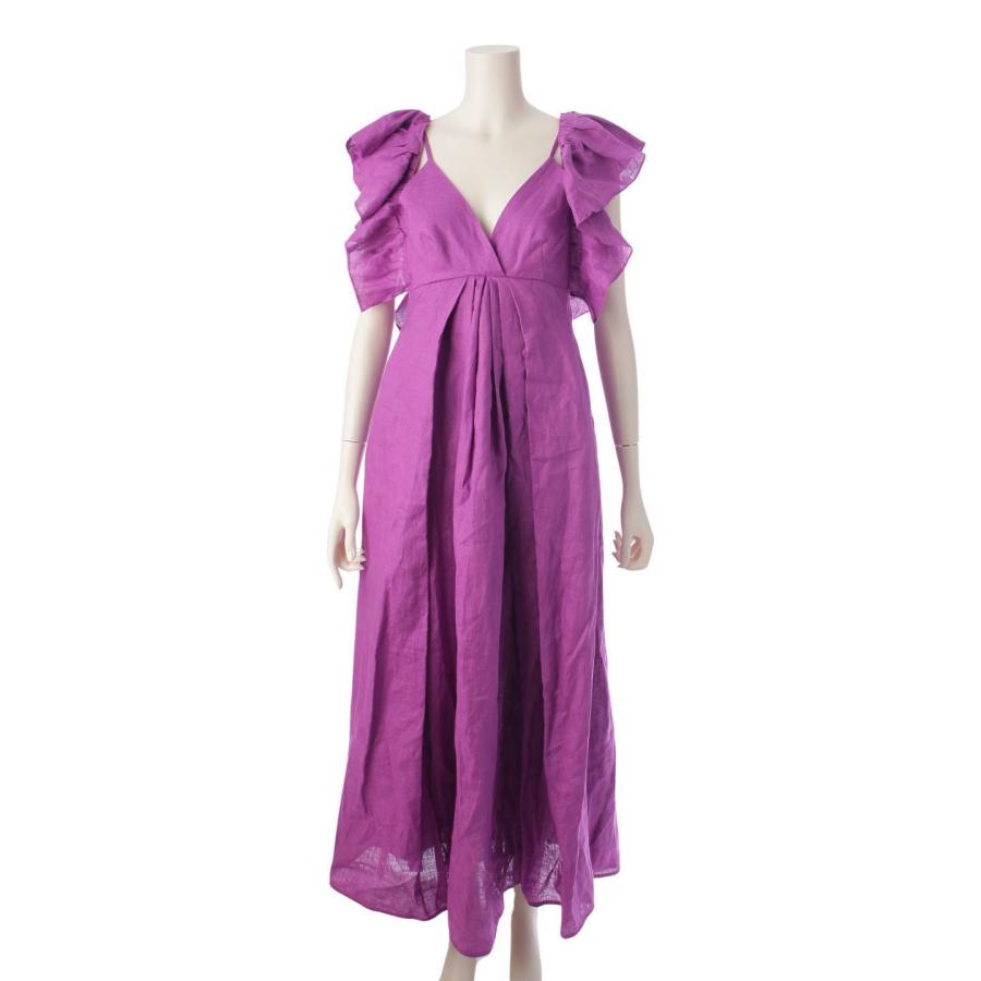 ソノタ】 マイラン ボタニカルダイ フリル ジップ ショルダードレス  