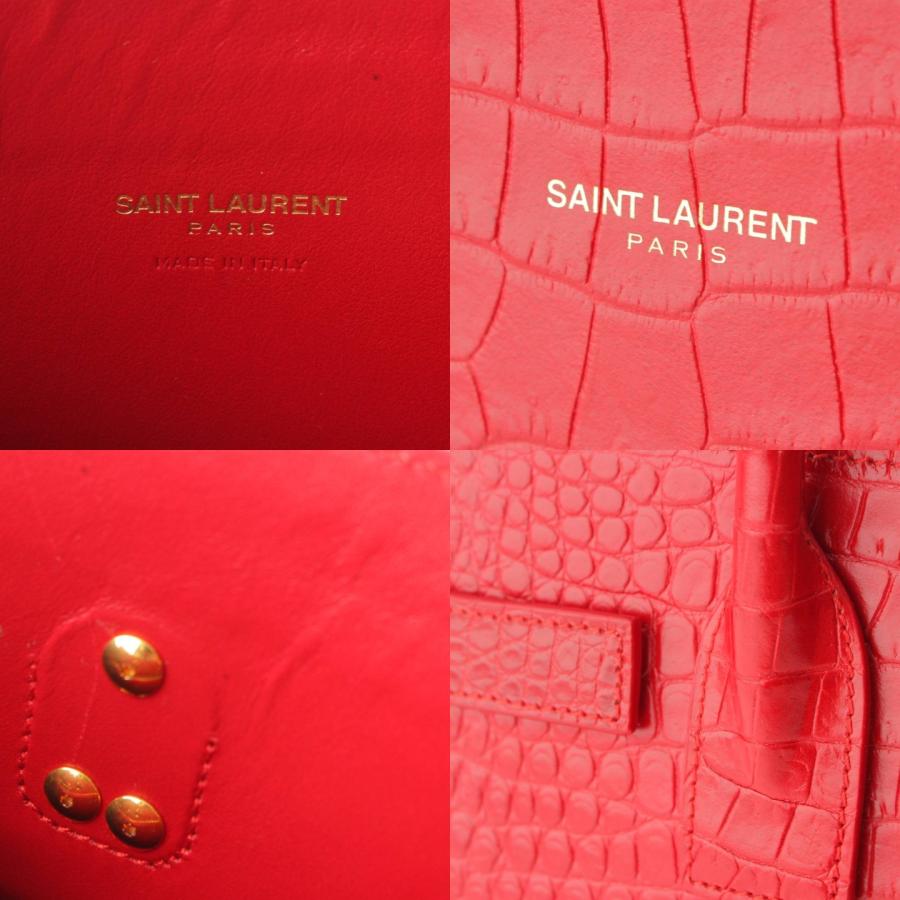 サンローラン】SAINT LAURENT ベイビーサックドジュール クロコ型押し 