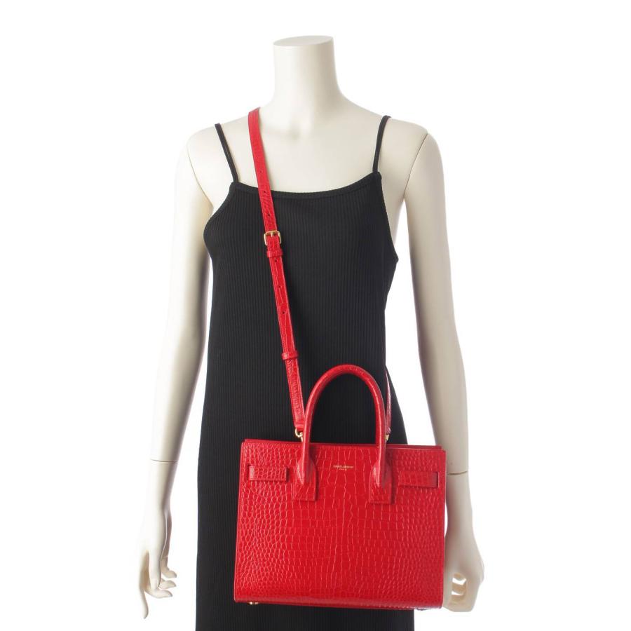 サンローラン】SAINT LAURENT ベイビーサックドジュール クロコ型押し 