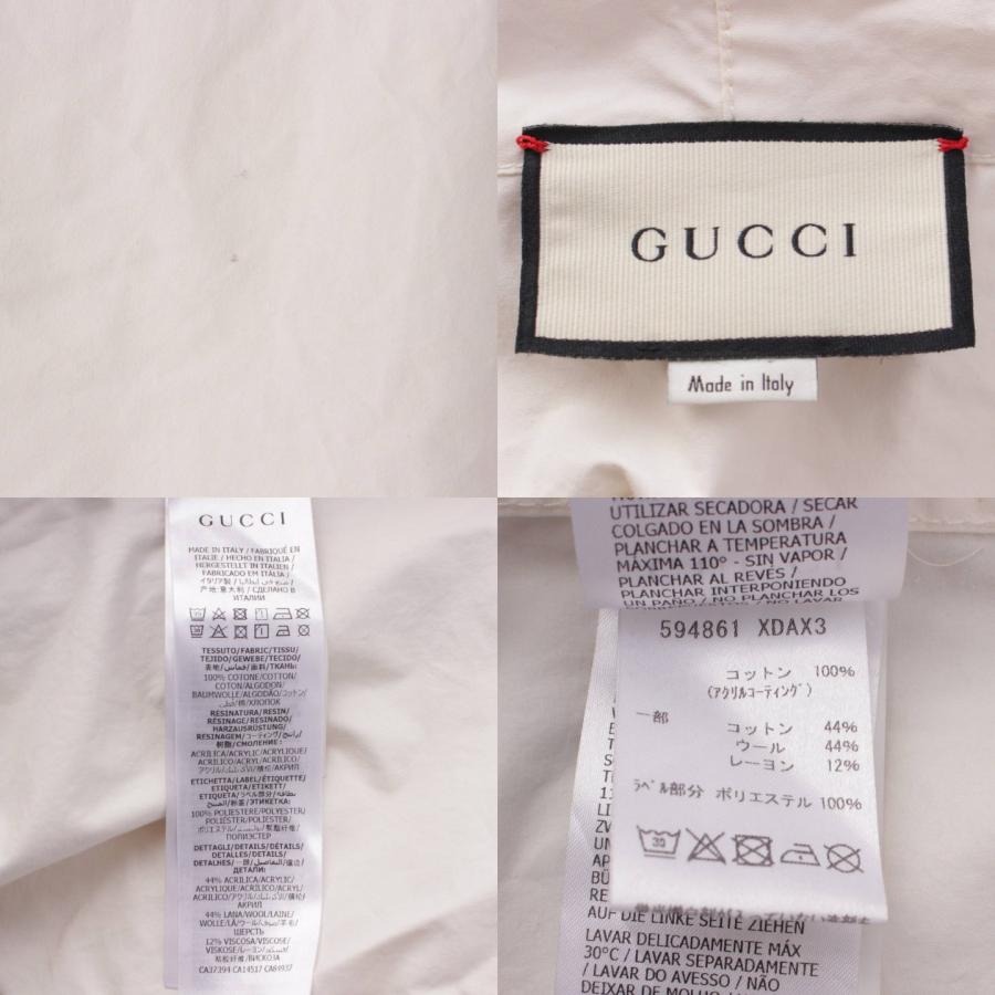 【グッチ】Gucci　メンズ ロゴラベル コットン キャンバス ウインドブレーカー 594861 ホワイト 52 【中古】【正規品保証】195150｜retrojp｜08