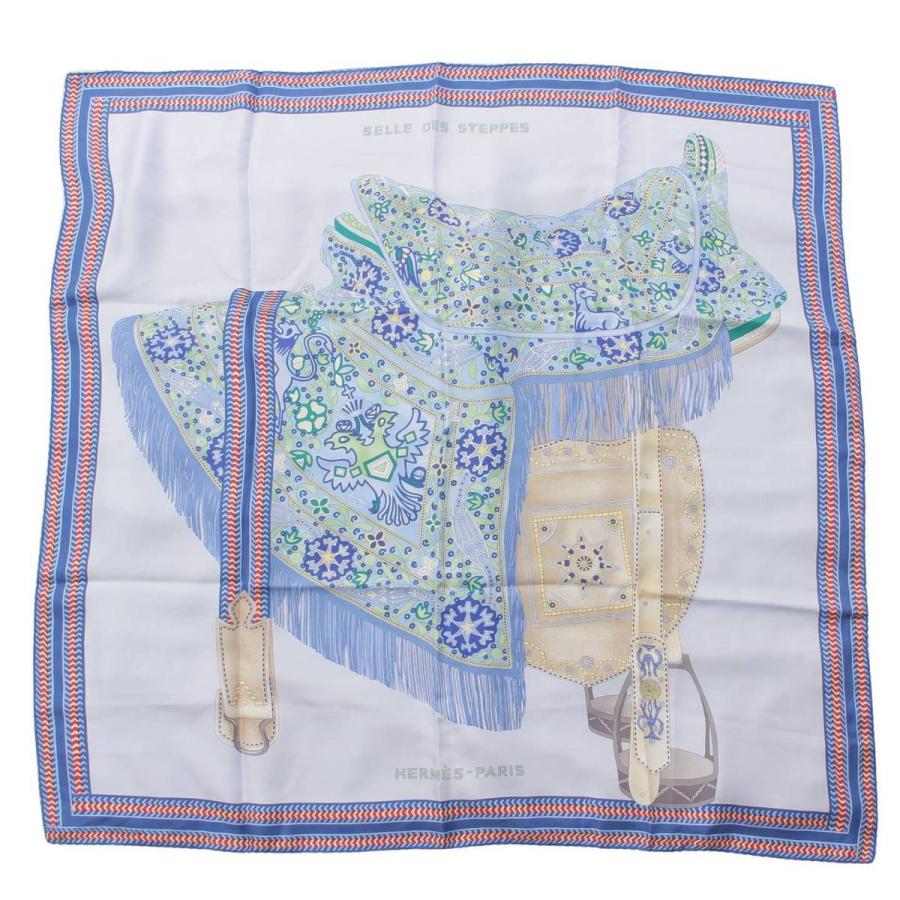 HERMES 【エルメス】Hermes カレ90 シルク スカーフ Selle des steppes  