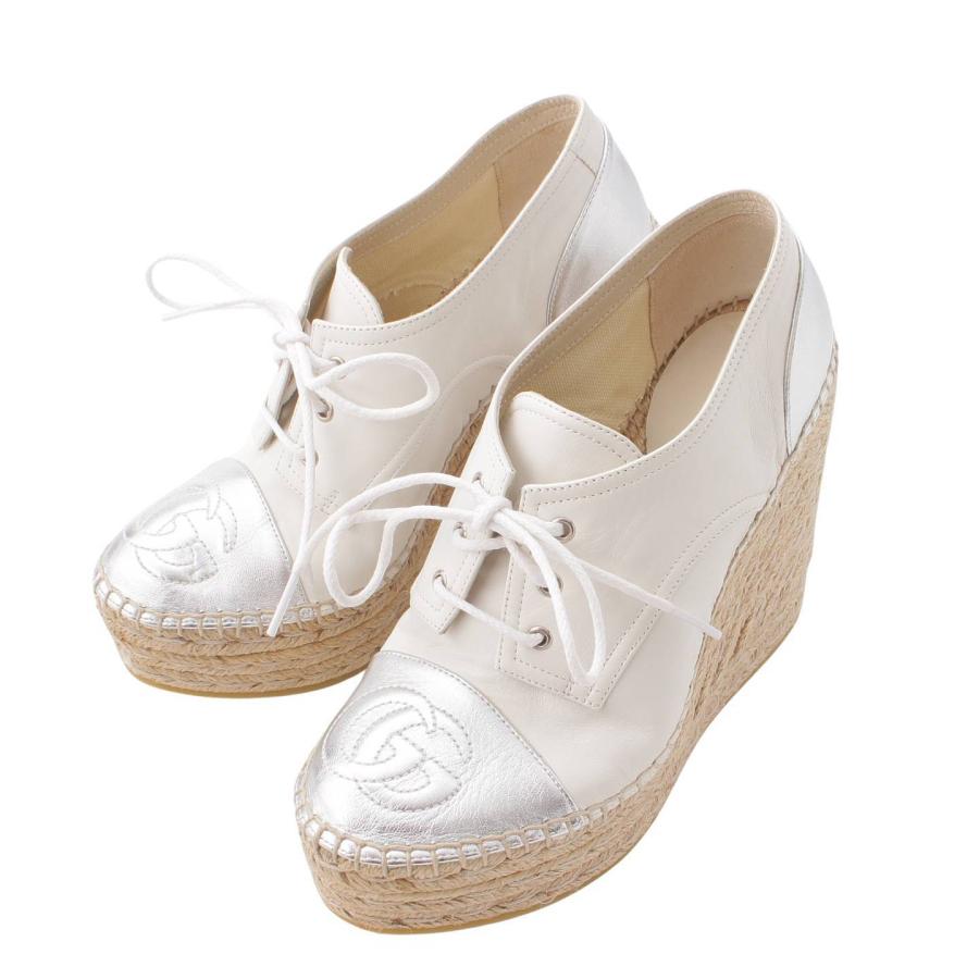 GUCCI 【グッチ】Gucci GGマーモント エスパドリーユ ウェッジパンプス 