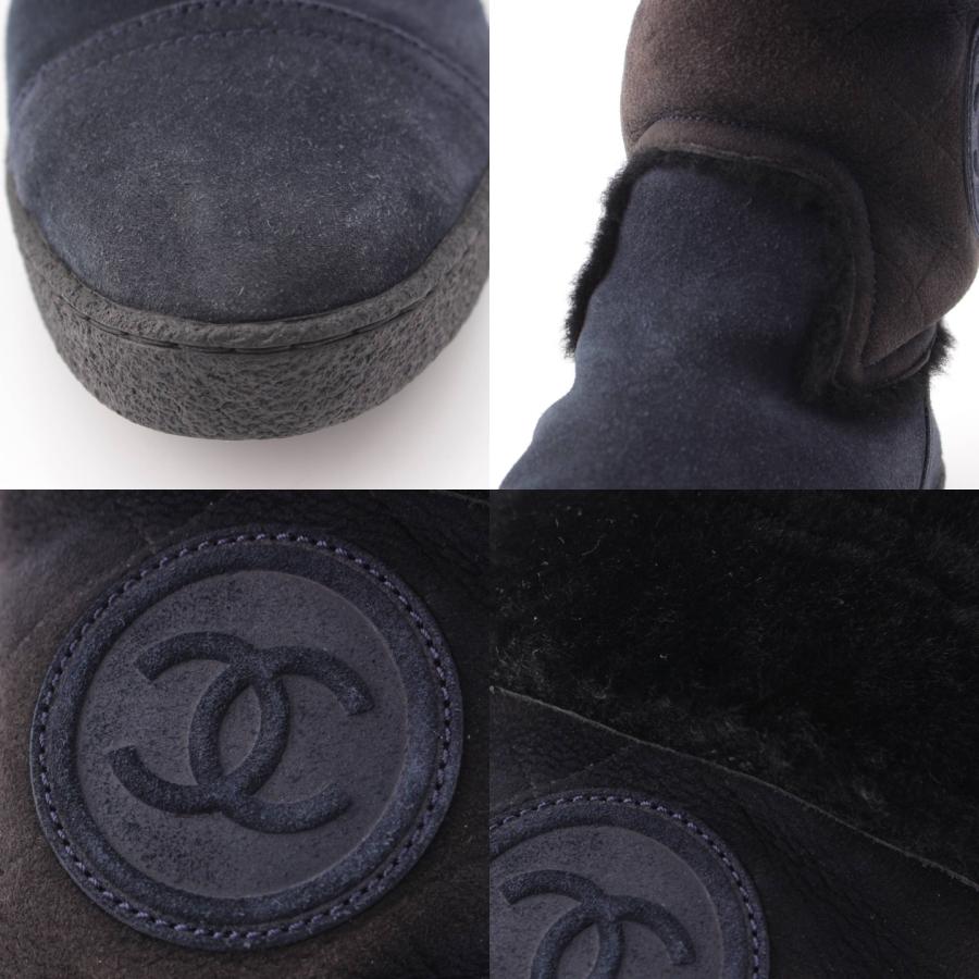 CHANEL 【シャネル】Chanel ココマーク スエード×ムートン ブーツ 