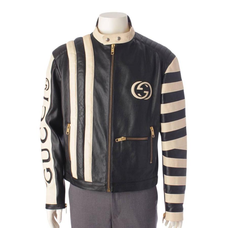 GUCCI グッチ レザー インターロッキング シングル ジップアップ 