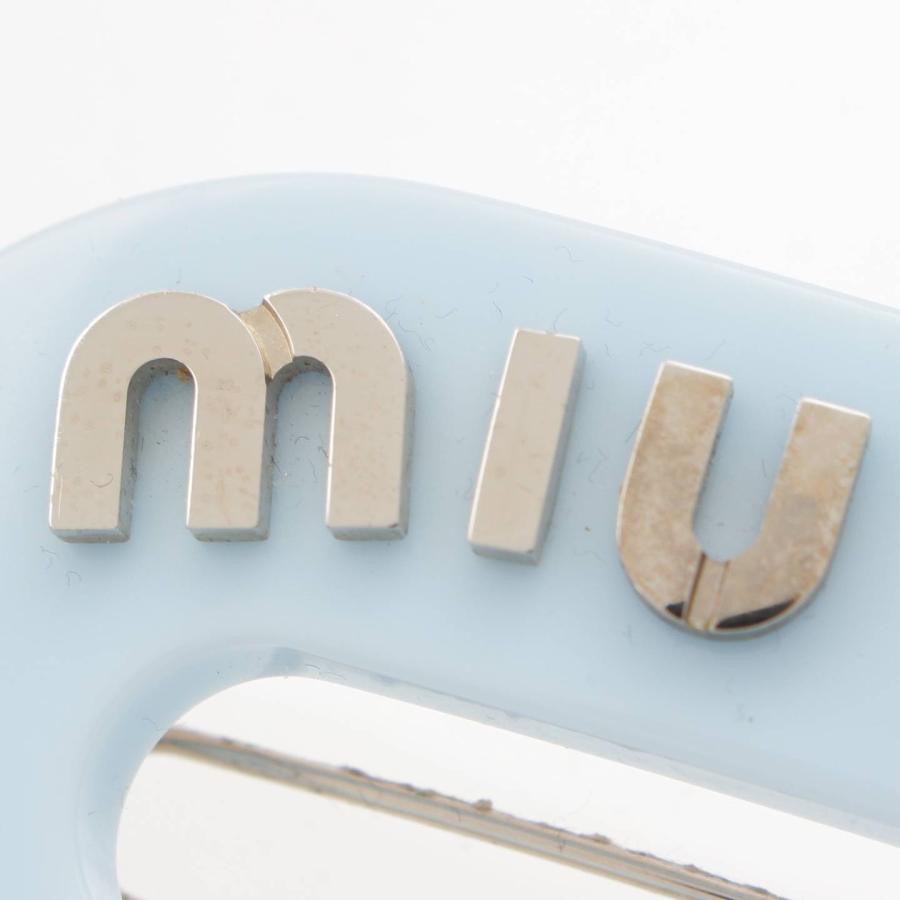 miumiu ヘアピン　バレッタ　水色 MIUMIU ミュウミュウ ヘアアクセサリー ロゴ ヘアクリップ バレッタ