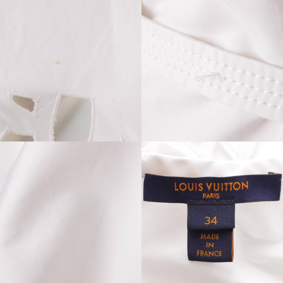 【ルイヴィトン】Louis Vuitton　22SS バックジップ ブロデリーアングレーズ ミディドレス ワンピース ホワイト 34 【中古】196279｜retrojp｜08