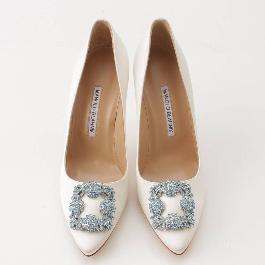マノロブラニク】Manolo Blahnik ハンギシ hangisi ビジュー サテン 