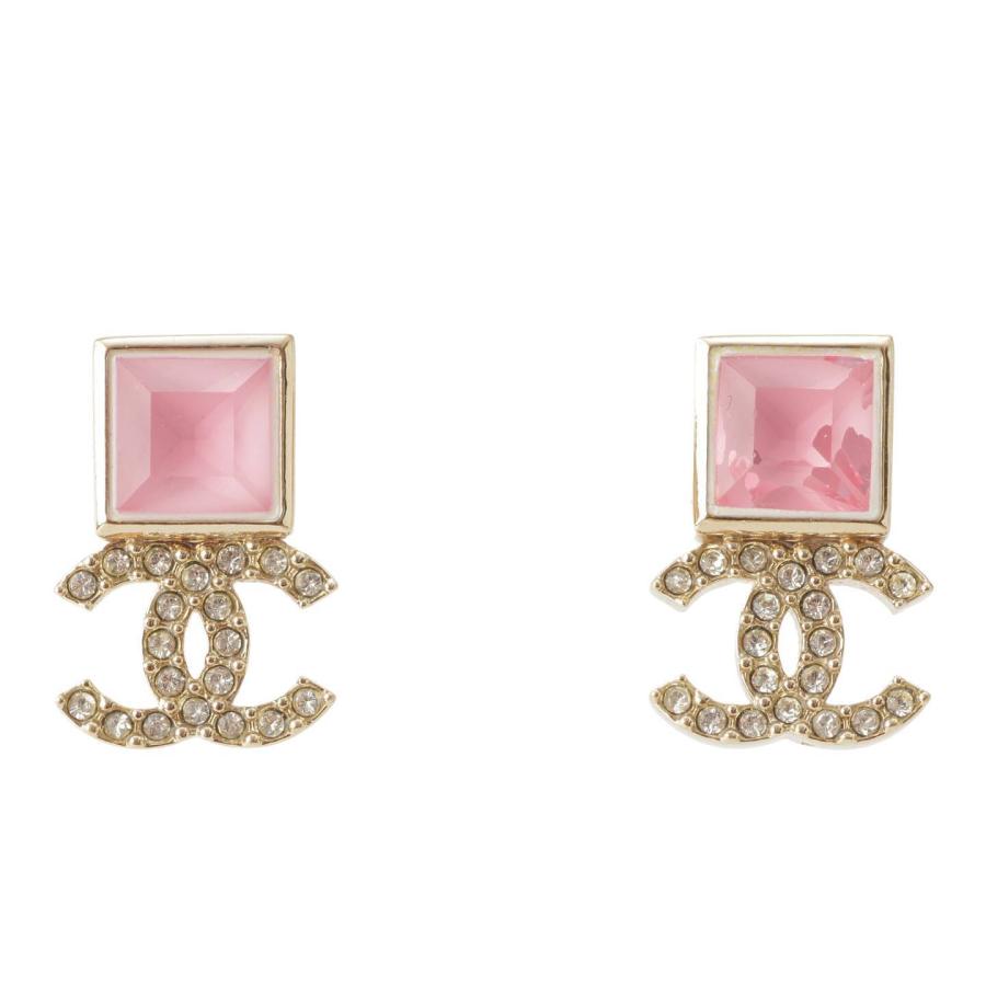 シャネル】Chanel A21K ココマーク ラインストーン ピアス ゴールド 