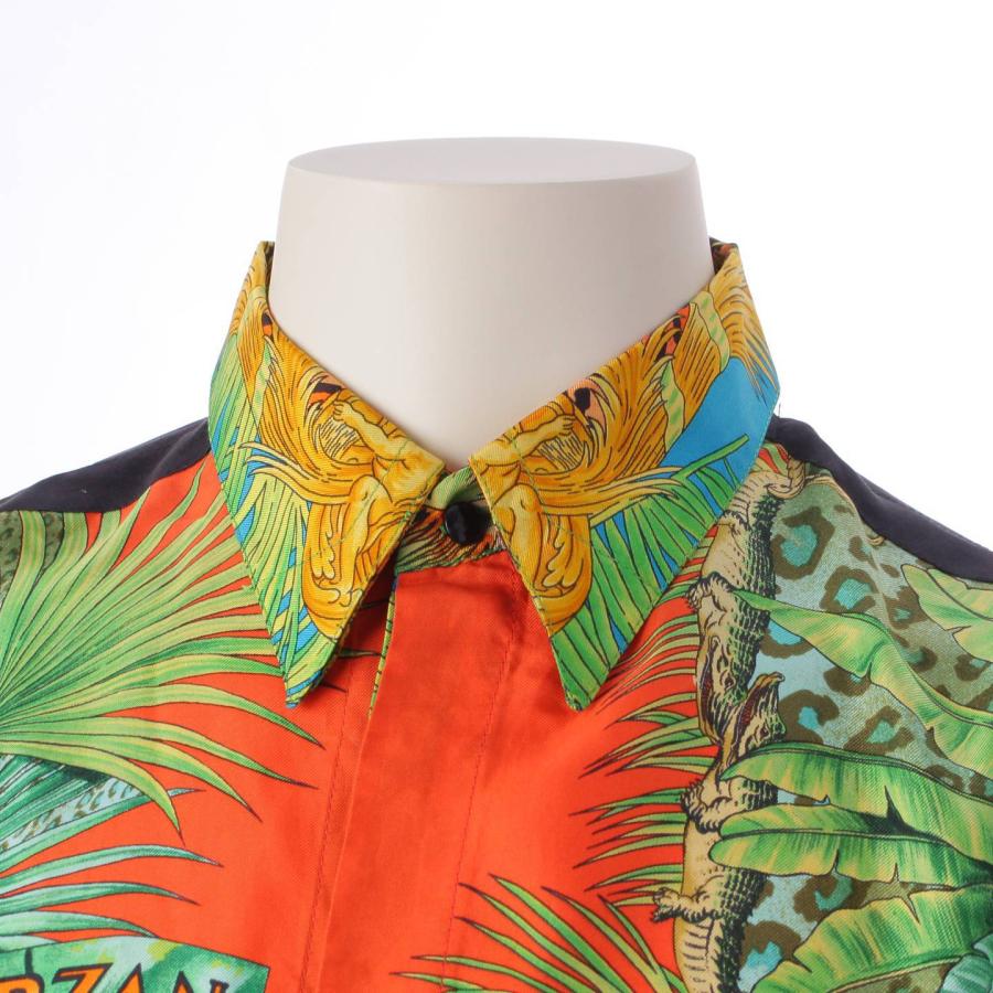 ヴェルサーチ】Versace ヴィンテージ ターザン ジャングル 総柄 シルク 