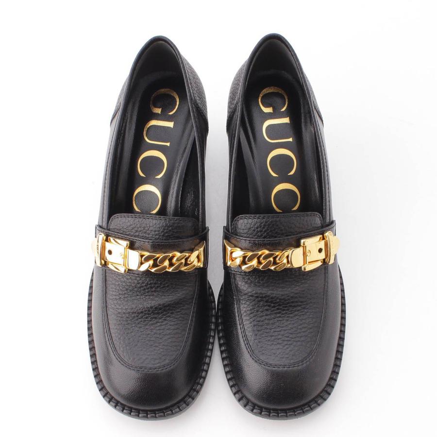 GUCCI 【グッチ】Gucci チェーンバックル金具 レザー ミッドソール  