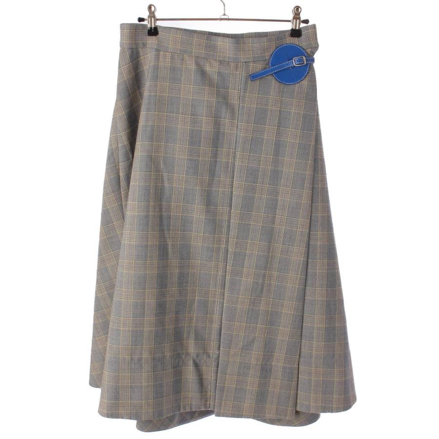 セリーヌ】Celine フィービー期 ウール チェック フレア ラップ  