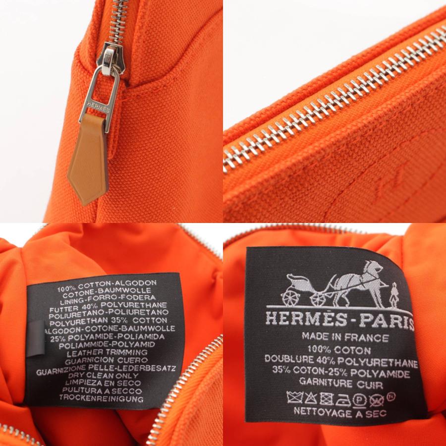 【エルメス】Hermes　コットンキャンバス ボリードポーチ ミニ コスメポーチ H103773 オランジュ・フー 未使用 197825｜retrojp｜08