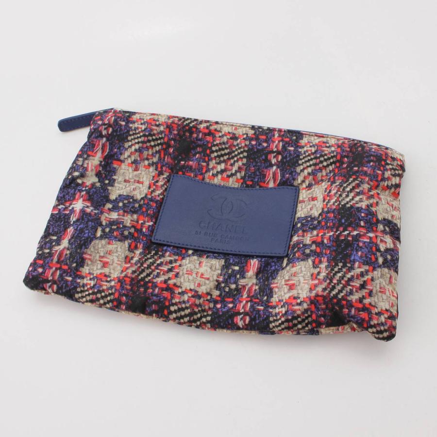 CHANEL 【シャネル】Chanel ナイロン ツイードプリント ポーチ付き  