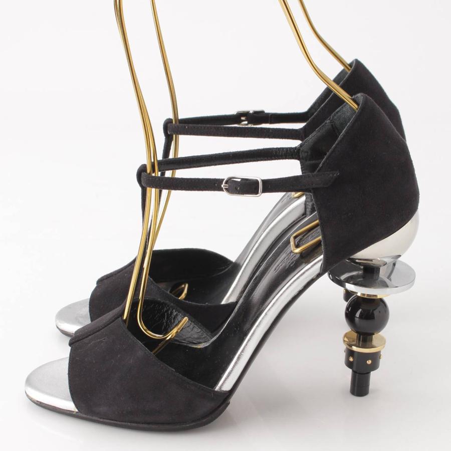 エルメス☆ハイヒール☆ストラップサンダル☆サイズ36-1/2☆ブラック