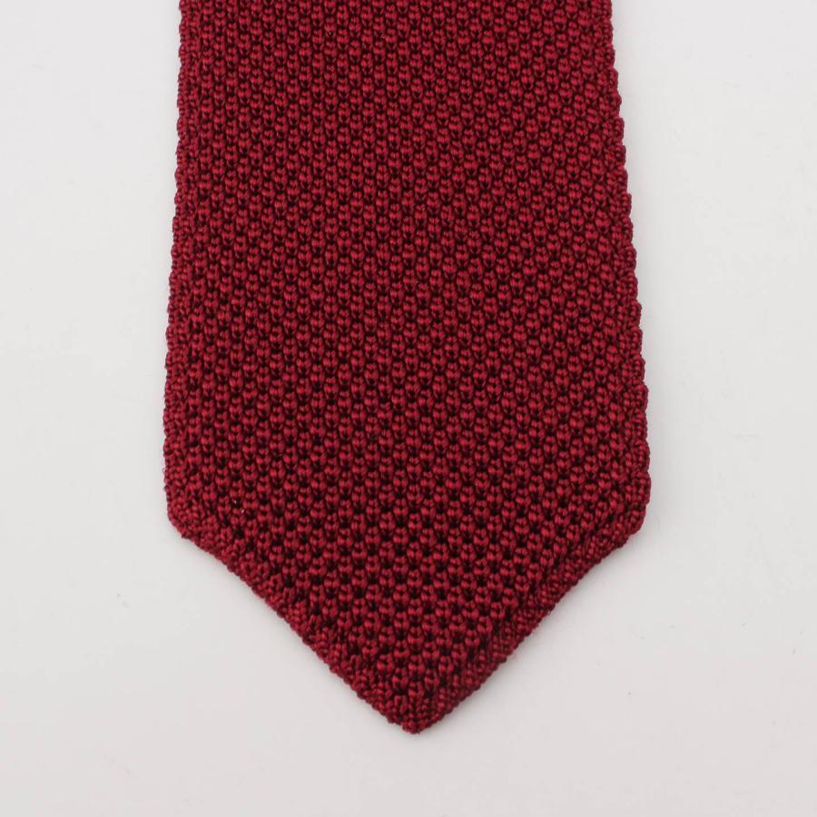 HERMES-PARIS バーガンディ ニットタイ