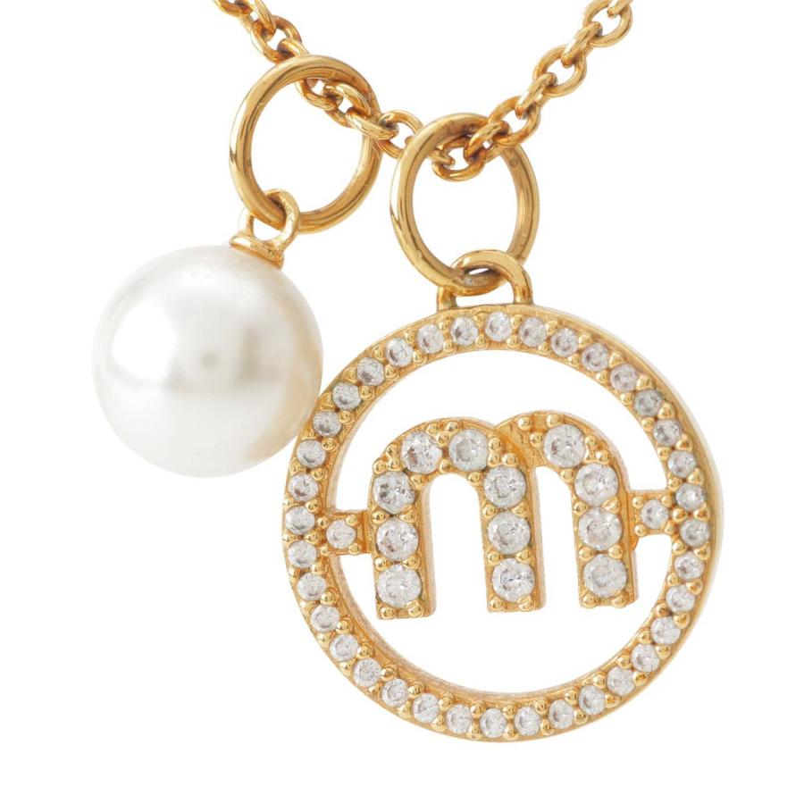 ミュウミュウ】Miu Miu ロゴ パール ラインストーン ネックレス 5JC754  