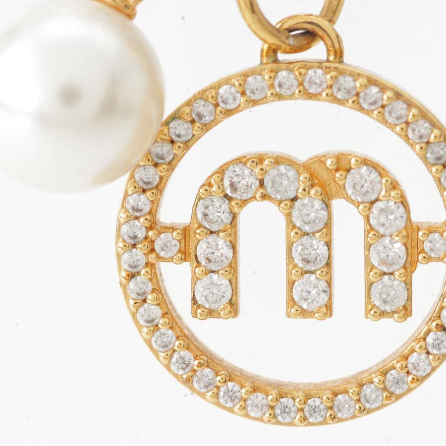 miu miu パールネックレス ラインストーン ゴールド MIU MIU パールネックレス ラインストーン ゴールド