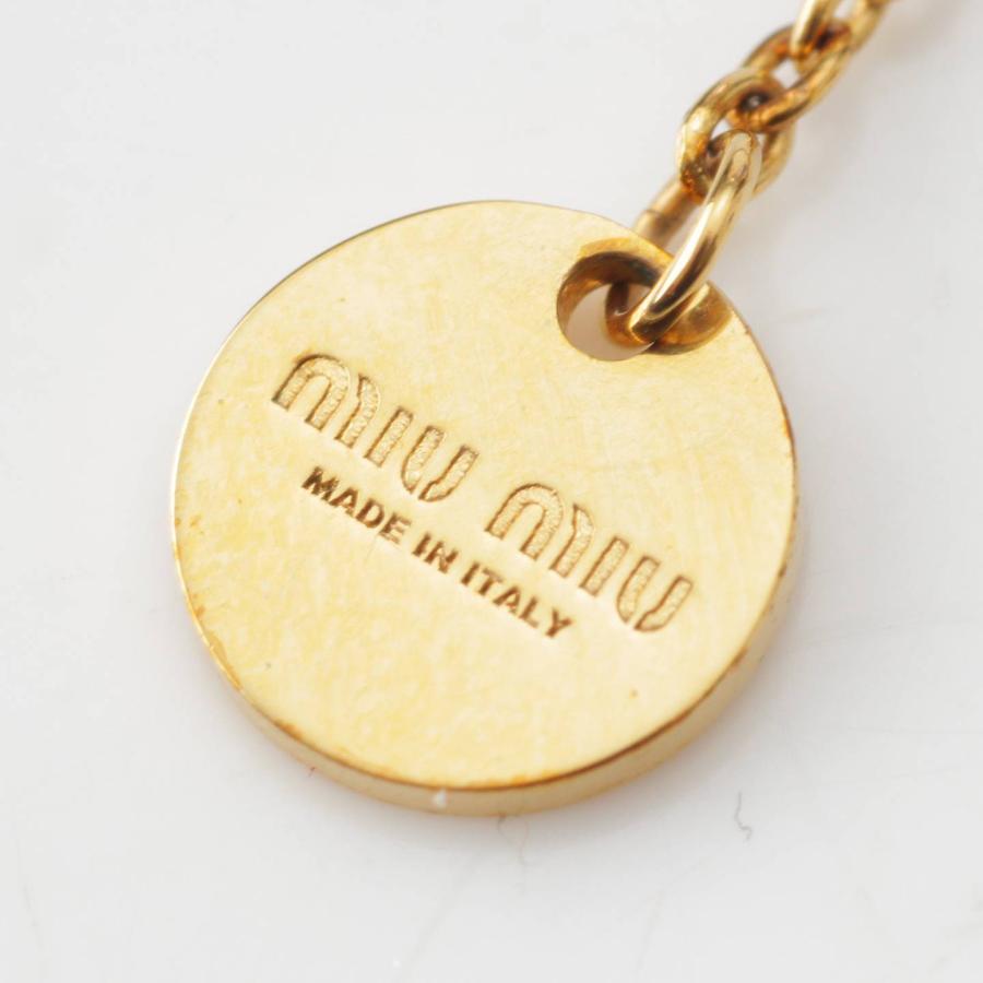 MIU MIU パールネックレス ラインストーン ゴールド