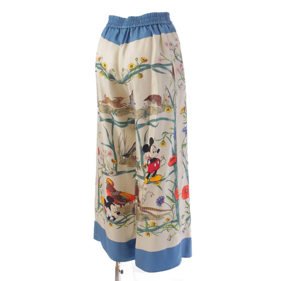 24時間限定値引き中【GUCCI × Disney コラボ】シルクワイドパンツ GUCCI × Disney コラボ】シルクワイドパンツ／ベージ