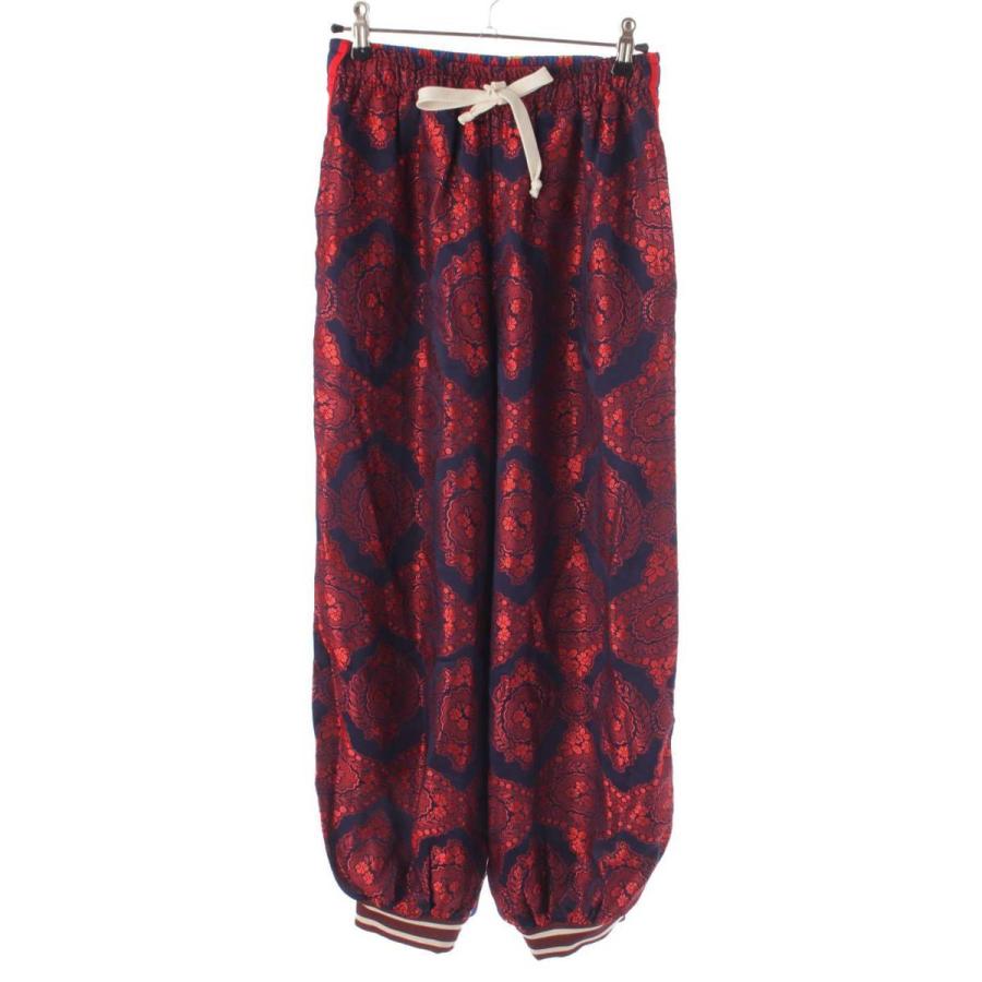 グッチ】Gucci サイドストライプ GG フラワー シルク混 ジョグパンツ 
