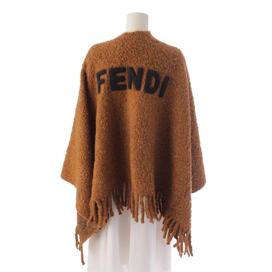 FENDI 【フェンディ】Fendi ロゴ アルパカ×ウール ケープ コート 