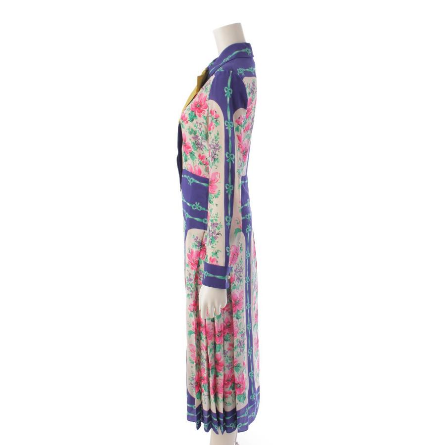 GUCCI 【グッチ】Gucci 総柄 花柄 リボン シルク ドレス ワンピース 