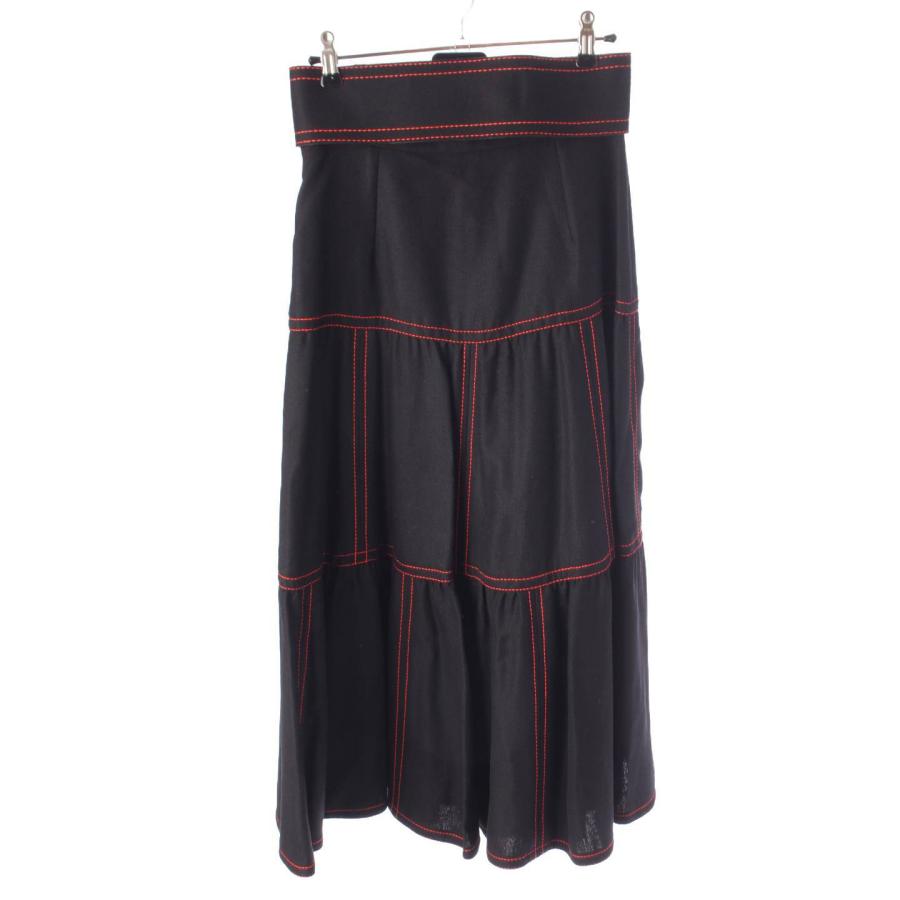 グッチ】Gucci 22SS コントラストステッチ ベルト ロングスカート  