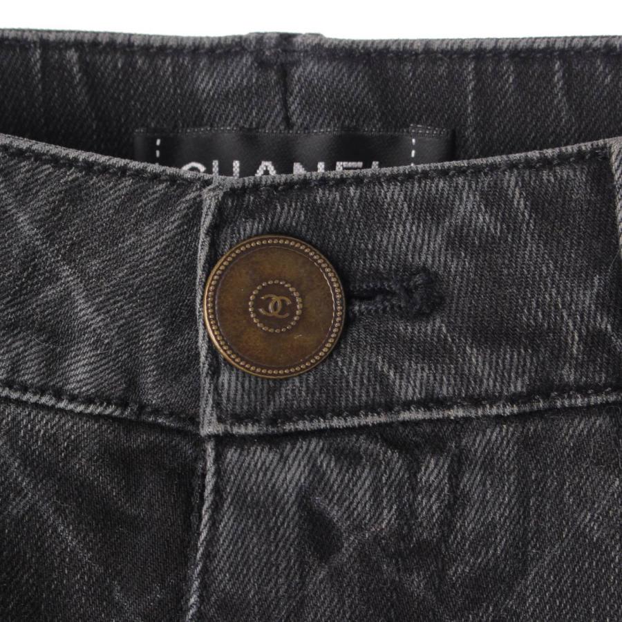CHANEL 【シャネル】Chanel 17年 マトラッセ 裾ジップ デニムパンツ 