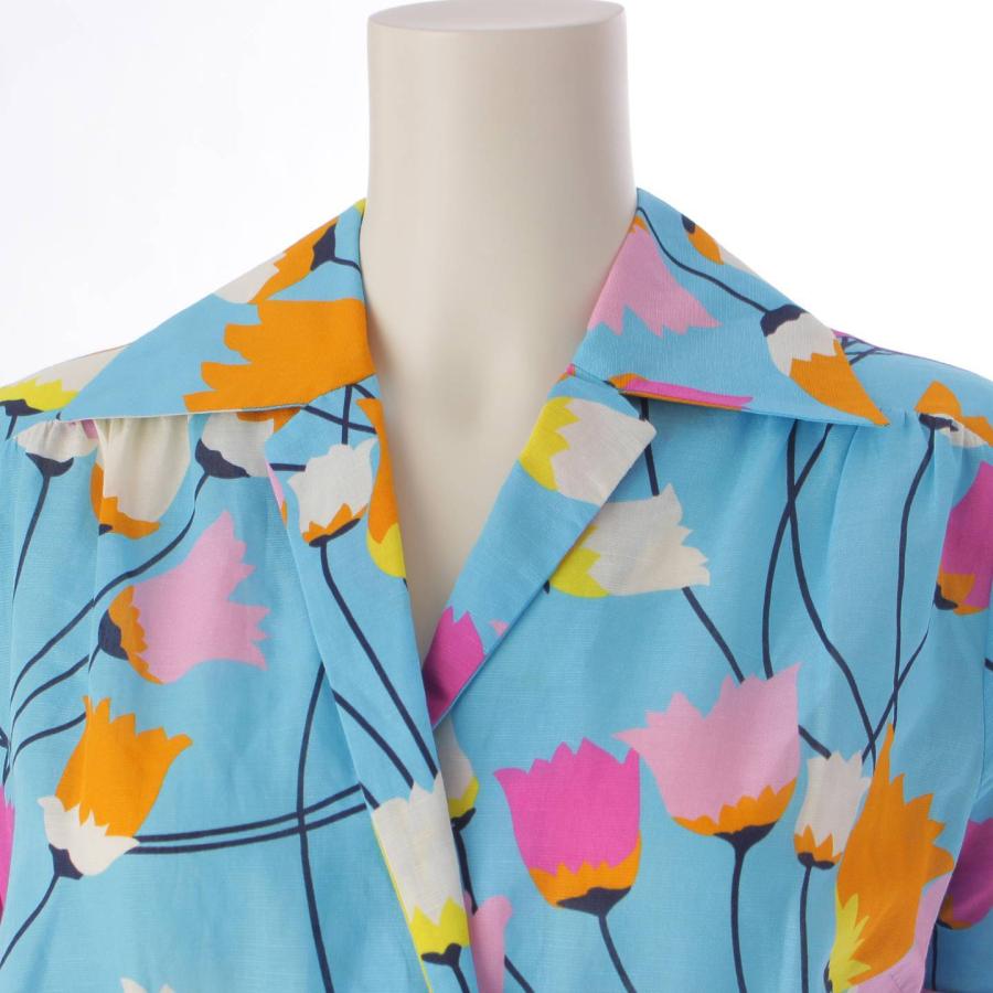 グッチ】Gucci チューリップ プリント 半袖 バックジップ プリーツ  
