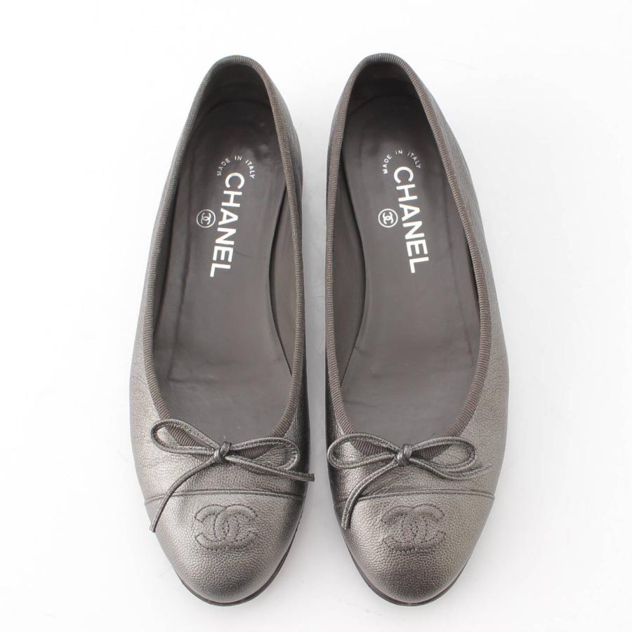 CHANEL 【シャネル】Chanel ソフトキャビア バレリーナ パンプス CHANEL 【シャネル】Chanel ソフトキャビア バレリーナ パンプス