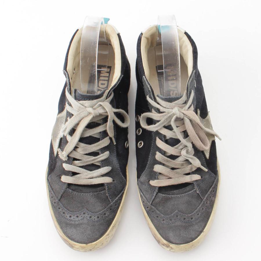 【ゴールデングース】GOLDEN GOOSE MIDSTAR ミッドスター ユーズド加工 デニム ローカット スニーカー ブラック【中古】201114｜retrojp｜02