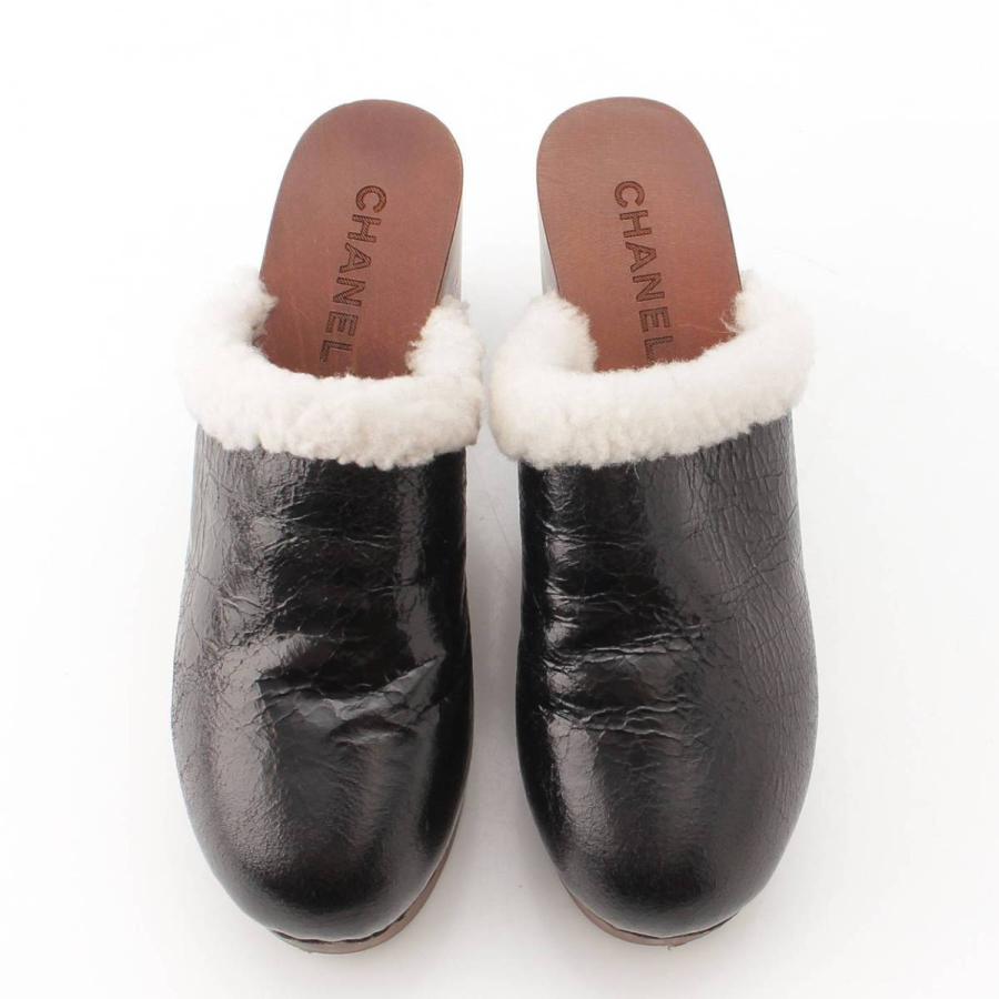 CHANEL シャネル シープスキン ムートン ココマーク クロッグ CHANEL シャネル シープスキン ムートン ココマーク クロッグ