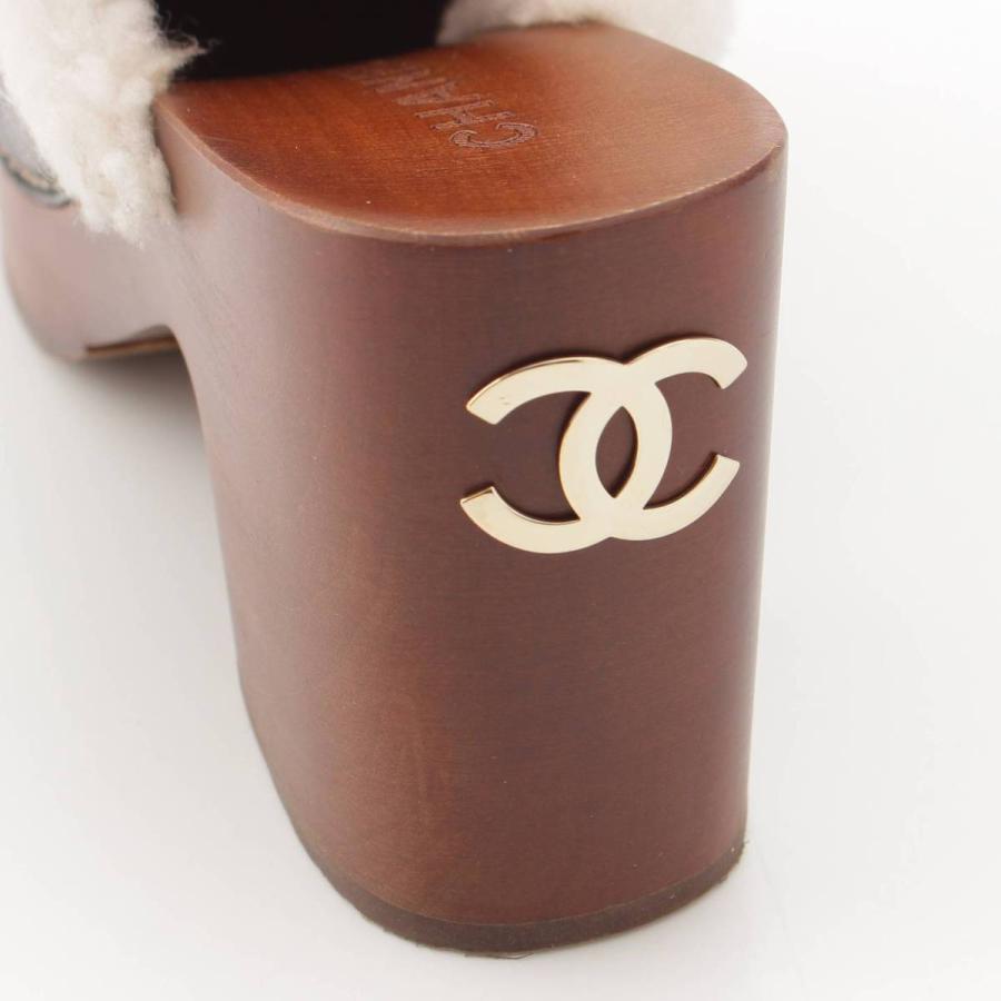 CHANEL シャネル シープスキン ムートン ココマーク クロッグ