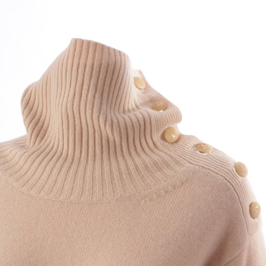 マックスマーラ】Max mara カシミヤ混 ロゴボタン タートルネック 長袖 
