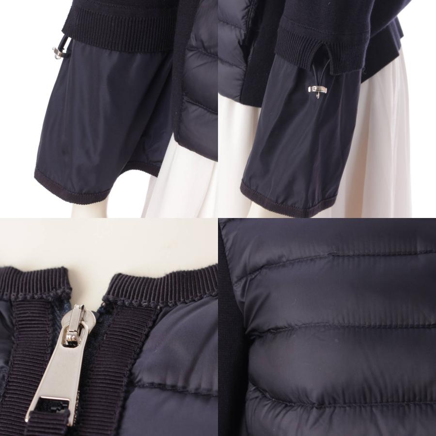 MONCLER 【モンクレール】Moncler ニット切替 ジップアップ ノーカラー  