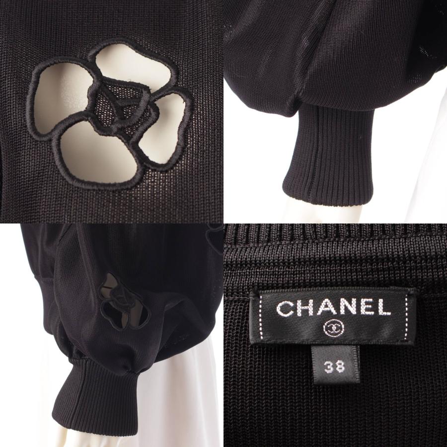 【シャネル】Chanel　18年 カメリア ココマークボタン ブルゾン ジャンパー P58982 ブラック 38 【中古】【正規品保証】202010｜retrojp｜07
