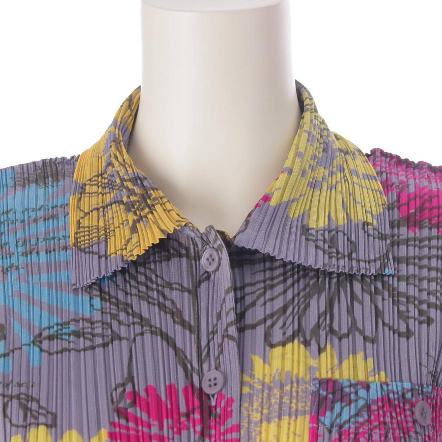 Issey miyake プリーツプリーズ 花柄 トップス＆スカート セットアップ 