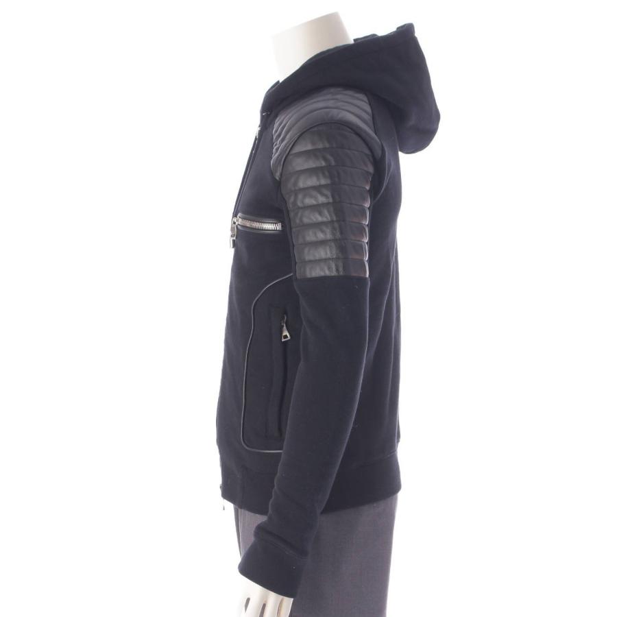 BALMAIN 【バルマン】Balmain メンズ レザー 切替 ジップアップ 