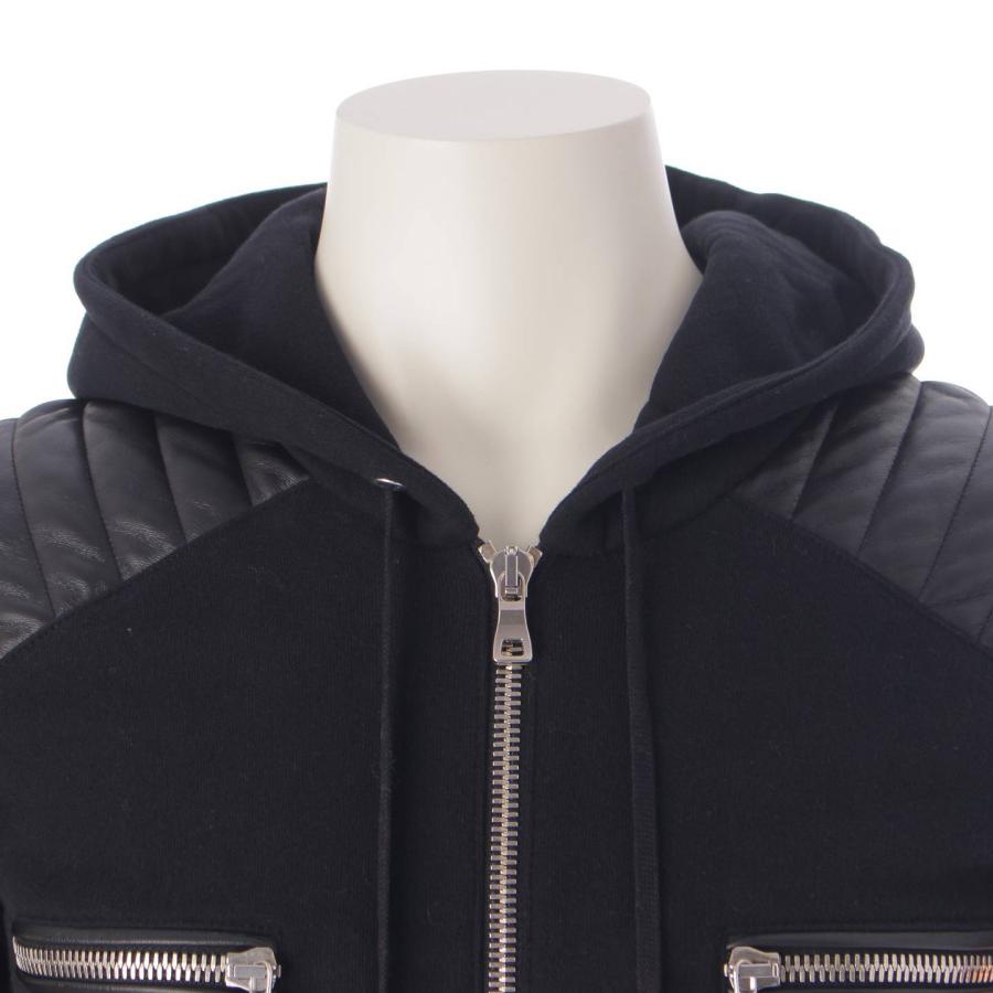 BALMAIN 【バルマン】Balmain メンズ レザー 切替 ジップアップ 