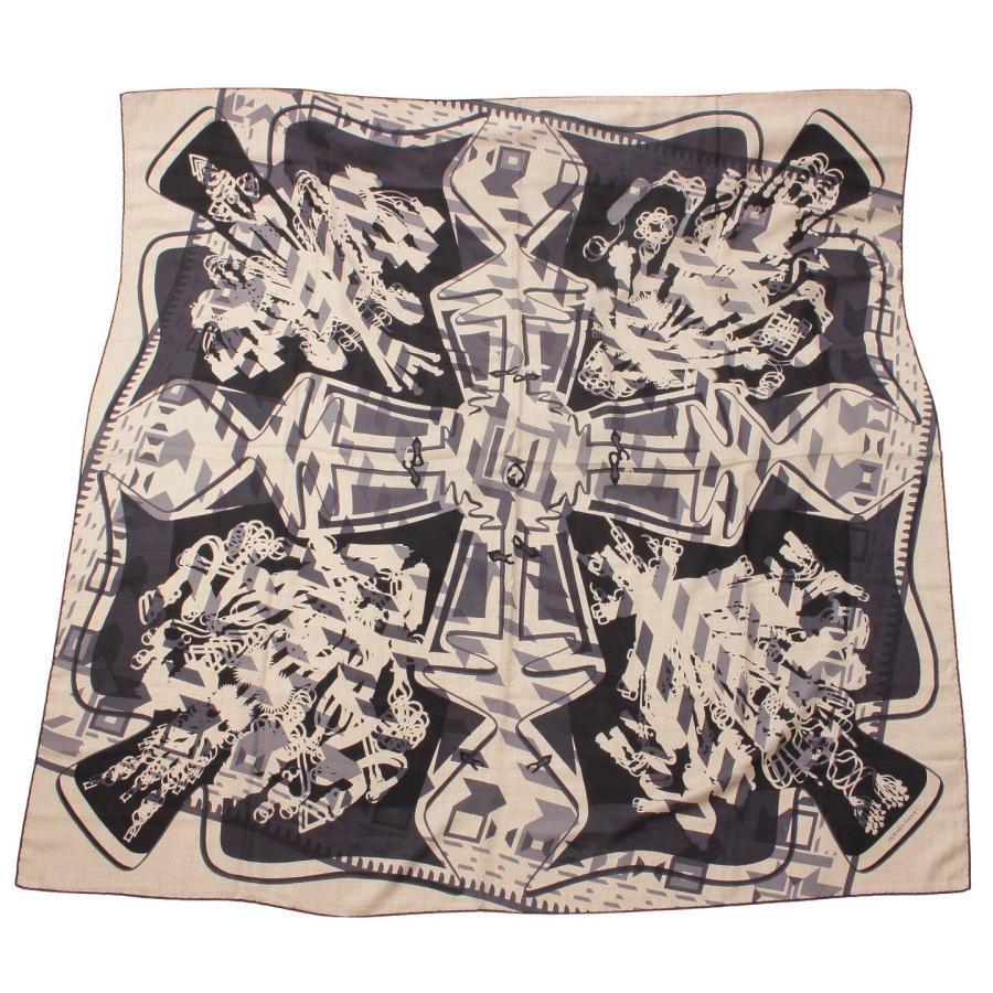 HERMES 【エルメス】Hermes カレジェアン 140 Imprimeur Fou Le Fil  