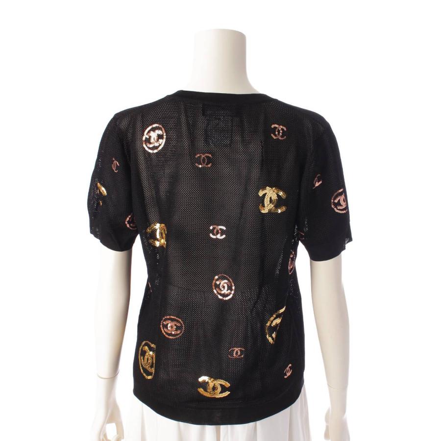 シャネル】Chanel 19P ココマーク スパンコール メッシュ ニット T 