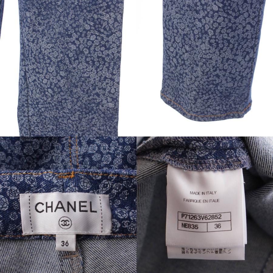 【シャネル】Chanel　ココマーク カメリア フラワープリント デニム パンツ P71263 インディゴ 36 【中古】【正規品保証】204068｜retrojp｜07