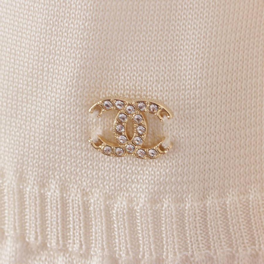 シャネル】Chanel 23SS シルク フリル ココマーク カットソー トップス 