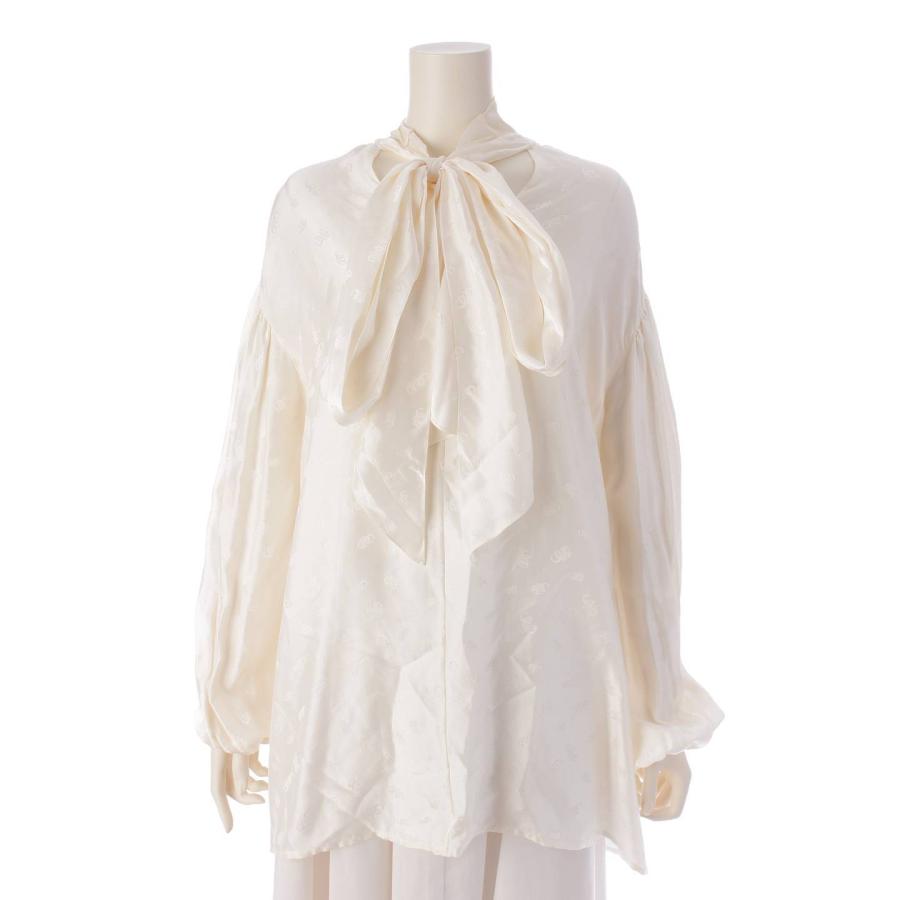 Chloe 【クロエ】Chloe 19年 ロゴ シルク 長袖 ボウタイ付き ブラウス  